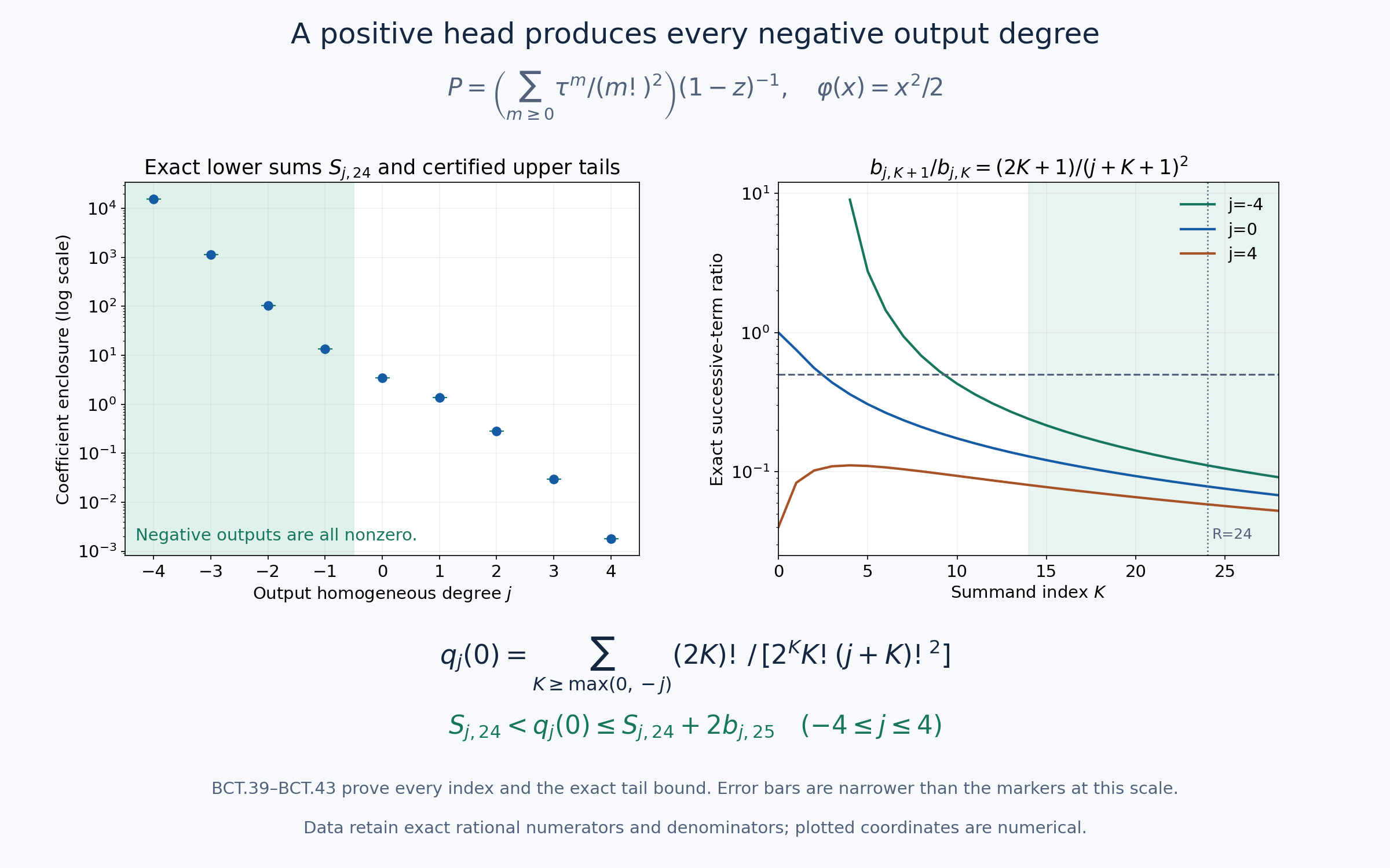 Infinite positive-input contributions to negative homogeneous outputs