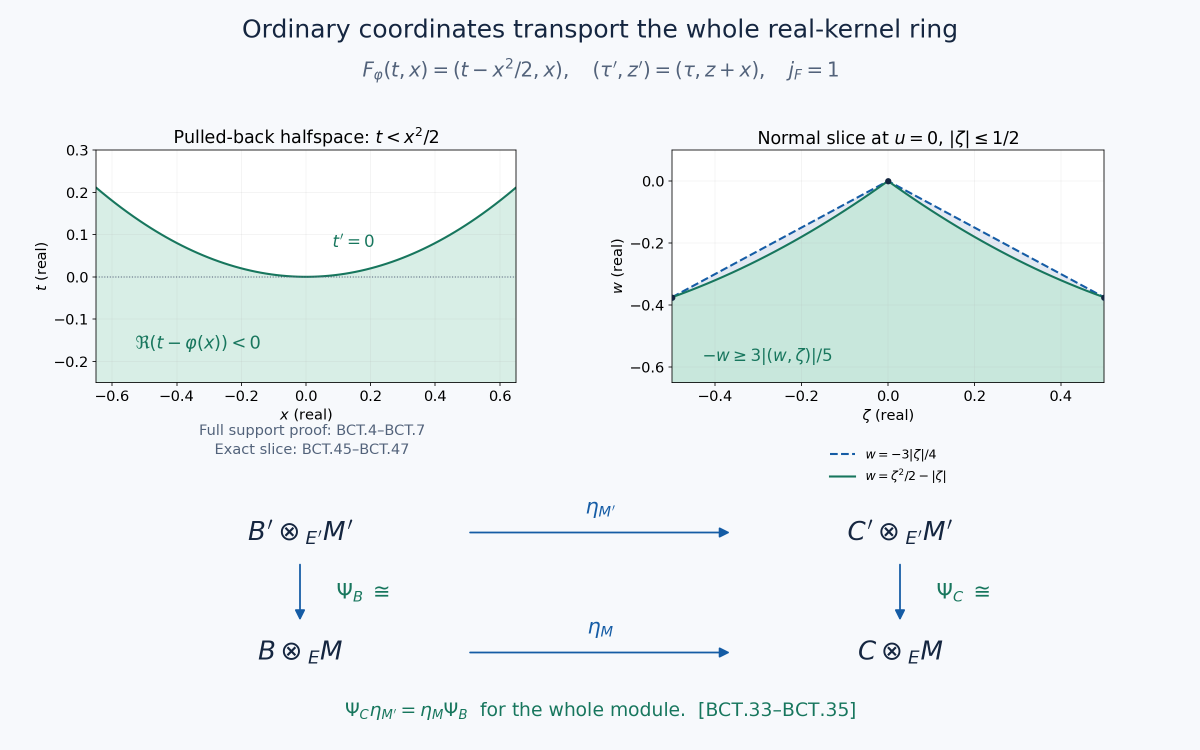 Actual coordinate supports and the whole module comparison