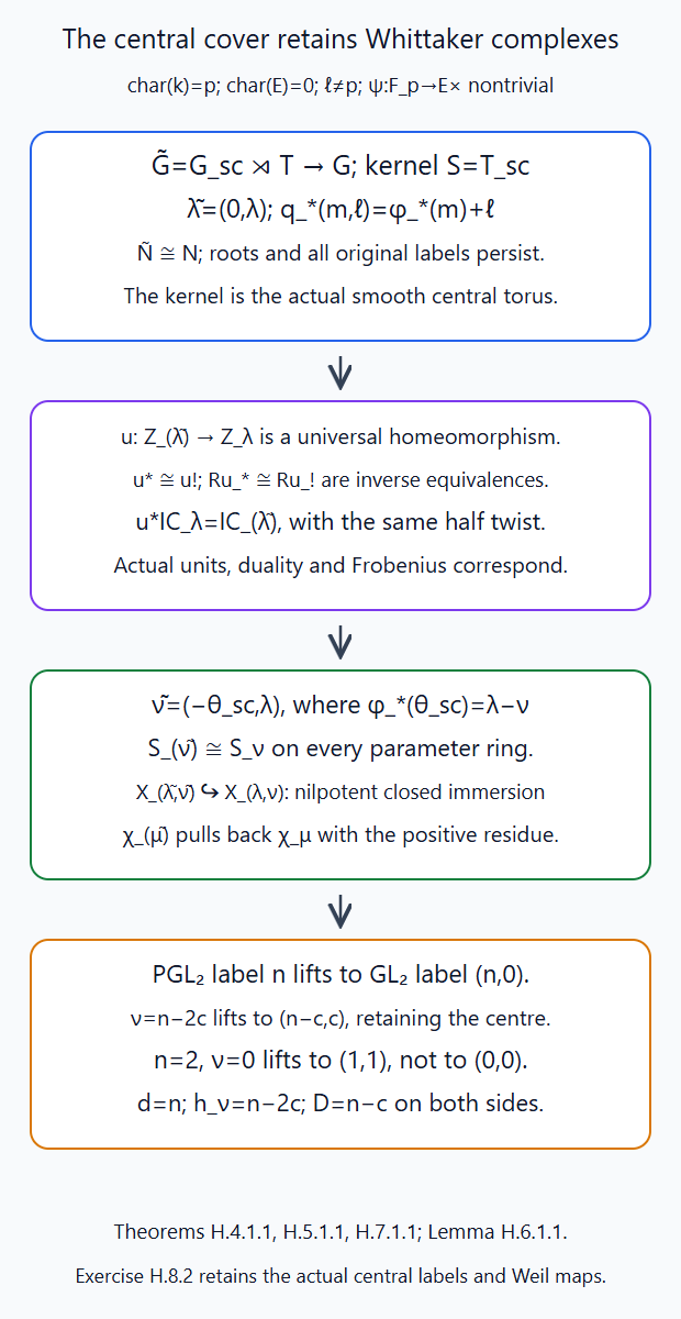 A smooth central torus cover retains original labels, actual slice functions, coefficient units and Weil operators