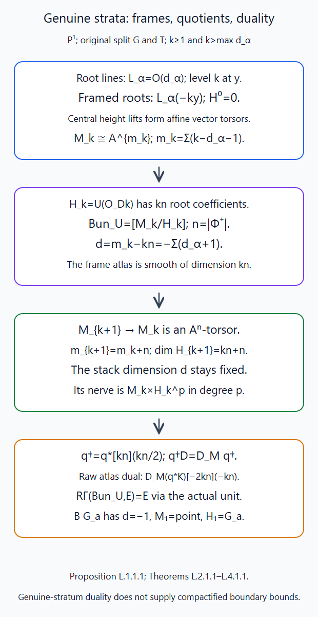 The actual finite-jet frame towers, quotient dimensions and normalized duality of genuine unipotent bundle strata
