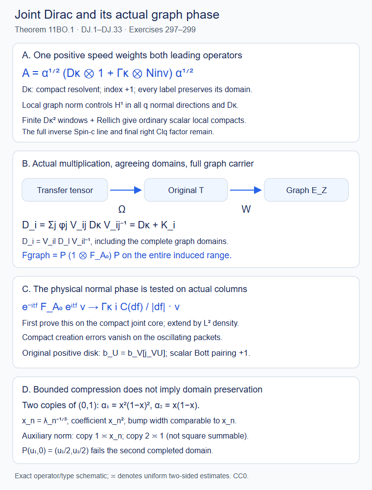Jointly weighted Dirac, completed Čech return and actual graph phase
