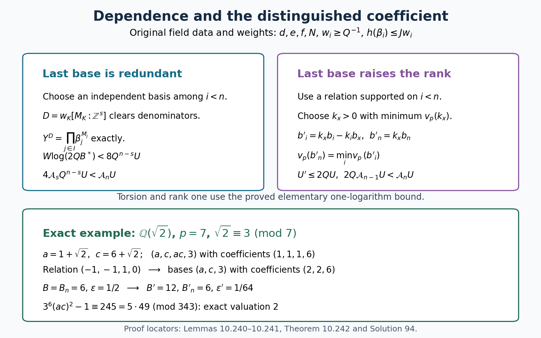 The two dependence reductions and an exact quadratic example